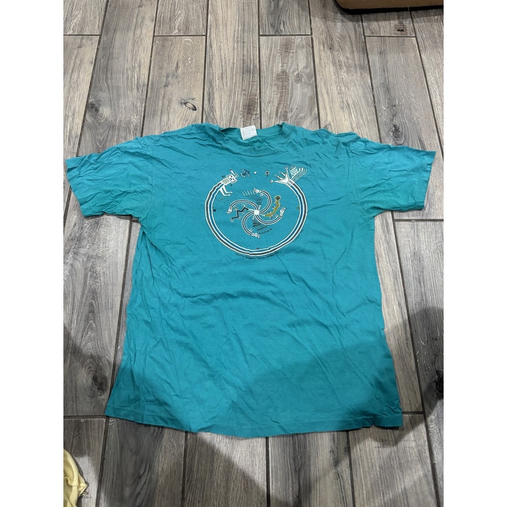 Vintage Hanes‎ Beefy-T Navajo Whirling Rainbows Sandpainting T-Shirt Southwest